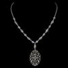 Silver Clear Crystal Swirl Bridal Wedding Necklace 8738