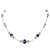 Silver Amethyst Crystal & Clear Rhinestone Bridal Wedding Necklace & Earrings 8741