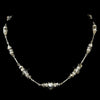 Silver Smoked Crystal & Rhinestone Bridal Wedding Necklace 8741