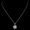 Silver Clear and Black CZ Pendant Bridal Wedding Jewelry Set 8785