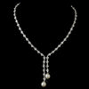 Stunning Antique Silver Pearl & CZ Bridal Wedding Necklace N 9017