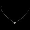 Rhodium Clear Rhinestone Heart Pendant Bridal Wedding Necklace 9201