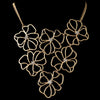 Gold Matte Floral Fashion Bridal Wedding Necklace 9503 w/ Rhinestones