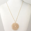 Gold Peach Round Faceted Glass Crystal Bridal Wedding Necklace 9510