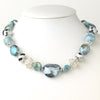 Hematite Blue Faceted Cut Glass Fashion Bridal Wedding Necklace 9519