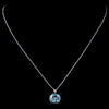 Silver Aqua Round Swarovski Crystal Element On Chain Bridal Wedding Necklace 9600