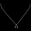 Silver Black Round Swarovski Crystal Element On Chain Bridal Wedding Necklace 9600