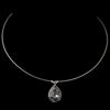 Silver Smoke Swarovski Crystal On Wire Teardrop Pendant Bridal Wedding Necklace 9604