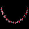 Silver Red Swarovski Crystal Round Solitaire Bridal Wedding Necklace 9607