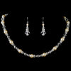 Silver Ivory Pearl & Swarovski Crystal Bead Bridal Wedding Jewelry Set