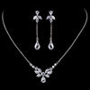 Silver Clear Bridal Wedding Necklace 9951 & Bridal Wedding Earrings 9953