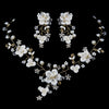 Beautiful Gold, Crystal, Porcelain & Pearl Bridal Wedding Jewelry Set NE 1014