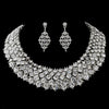 Rhodium Clear Rhinestone Modern Bridal Wedding Jewelry Set 1047