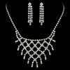 * Rhinestone Statement Bridal Wedding Necklace Earring Bridal Wedding Jewelry Set NE 10570