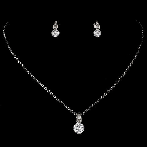 Silver Cubic Zirconia Jewlery Set NE 10716