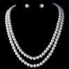 Bridal Wedding Necklace Earring Set 10769 Silver White