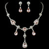 Silver Clear & Pink Bridal Wedding Jewelry Set 12055