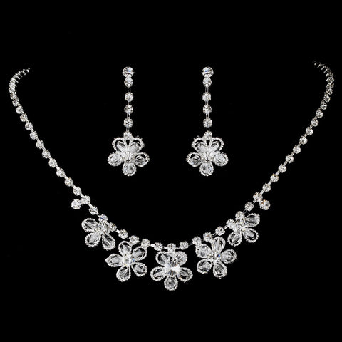 NE 1291 Swarovski Bridal Wedding Necklace Earring Set
