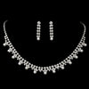 * Silver White Pearl Bridal Wedding Necklace Earring Set NE 151