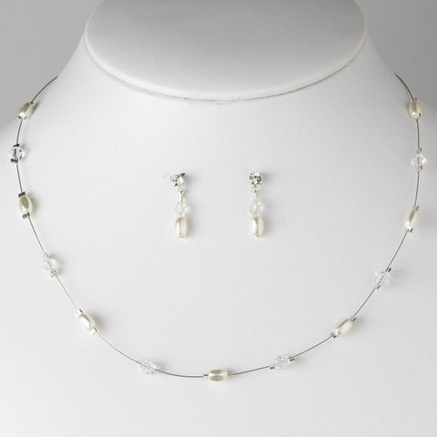 Pearl & Swarovski Crystal Bridal Wedding Jewelry Set NE 226