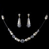 * Silver Swarovski Crystal & Pearl Bridal Wedding Necklace & Earring Set 230