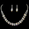 Fabulous Silver Clear & AB Rhinestone Bridal Wedding Necklace & Earring Set 3092
