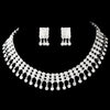 Bridal Wedding Necklace Earring Set 3095 Silver Clear