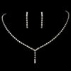 Lovely Silver Clear Rhinestone Bridal Wedding Necklace & Earring Set 312