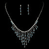 Bridal Wedding Necklace Earring Set 3126 Silver Aqua