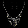 Bridal Wedding Necklace Earring Set 3126 Silver AB