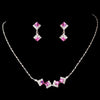 * Bridal Wedding Necklace Earring Set 327 Fuchsia or Pink