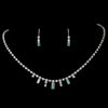 * Silver AB Bridal Wedding Necklace Earring Set 332