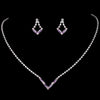 Silver Rhinestone Bridal Wedding Necklace & Earring Set 341