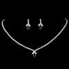 Beautiful Dark Amethyst Crystal Bridal Wedding Jewelry Set NE 342