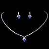 Beautiful Navy Crystal Bridal Wedding Jewelry Set NE 342