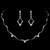 Beautifully Simple Silver Clear Crystal Bridal Wedding Jewelry Set NE 343