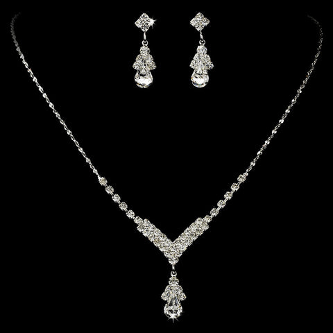 Crystal Rhinestone Drop Bridal Wedding Jewelry Set 344