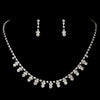 * Color Accented Bridal Wedding Necklace & Earring Bridal Wedding Jewelry Set NE 358