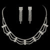 * Silver Clear Bridal Wedding Necklace Earring Set 364