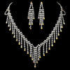 * Statement Bridal Wedding Necklace Earring Set 374 Silver AB