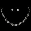 Floral Rhinestone Bridal Wedding Necklace Earring Set 381