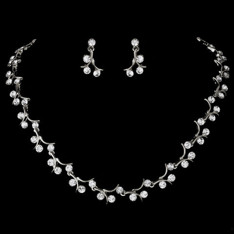 Elegant Crystal Bridal Wedding Jewelry Set NE 388