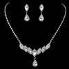 Silver Clear Rhinestone Bridal Wedding Jewelry Set 47015