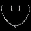 Silver Clear Rhinestone Bridal Wedding Jewelry Set 47300