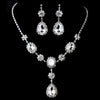 Silver Clear Bridal Wedding Jewelry Set 47338