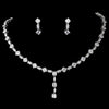 Bridal Wedding Necklace Earring Set 51022 Silver Clear