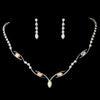 Silver AB Bridal Wedding Necklace Earring Set 5104