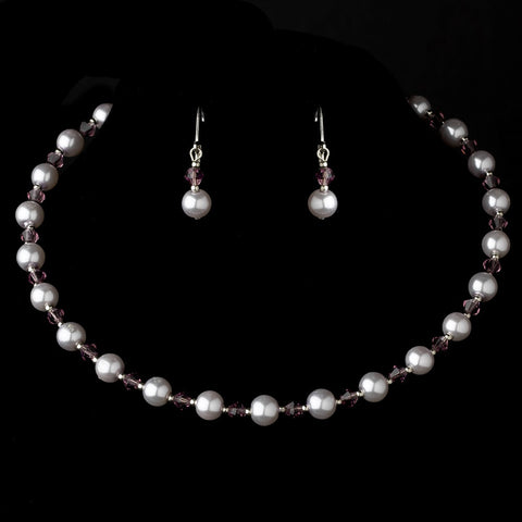 Pearl Choker Bridal Wedding Necklace & Earrings Set 511
