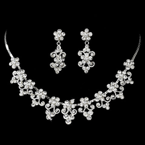 Exquisite Swarovski Crystal Choker Bridal Wedding Jewelry Set NE 534