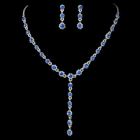 Bridal Wedding Necklace Earring Set 5790 Blue